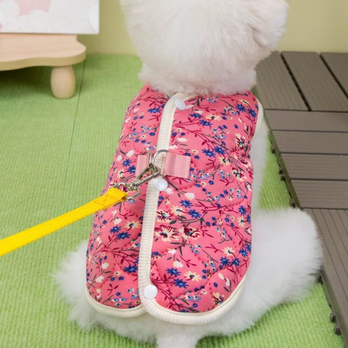 Floral Fleece Dog Overalls