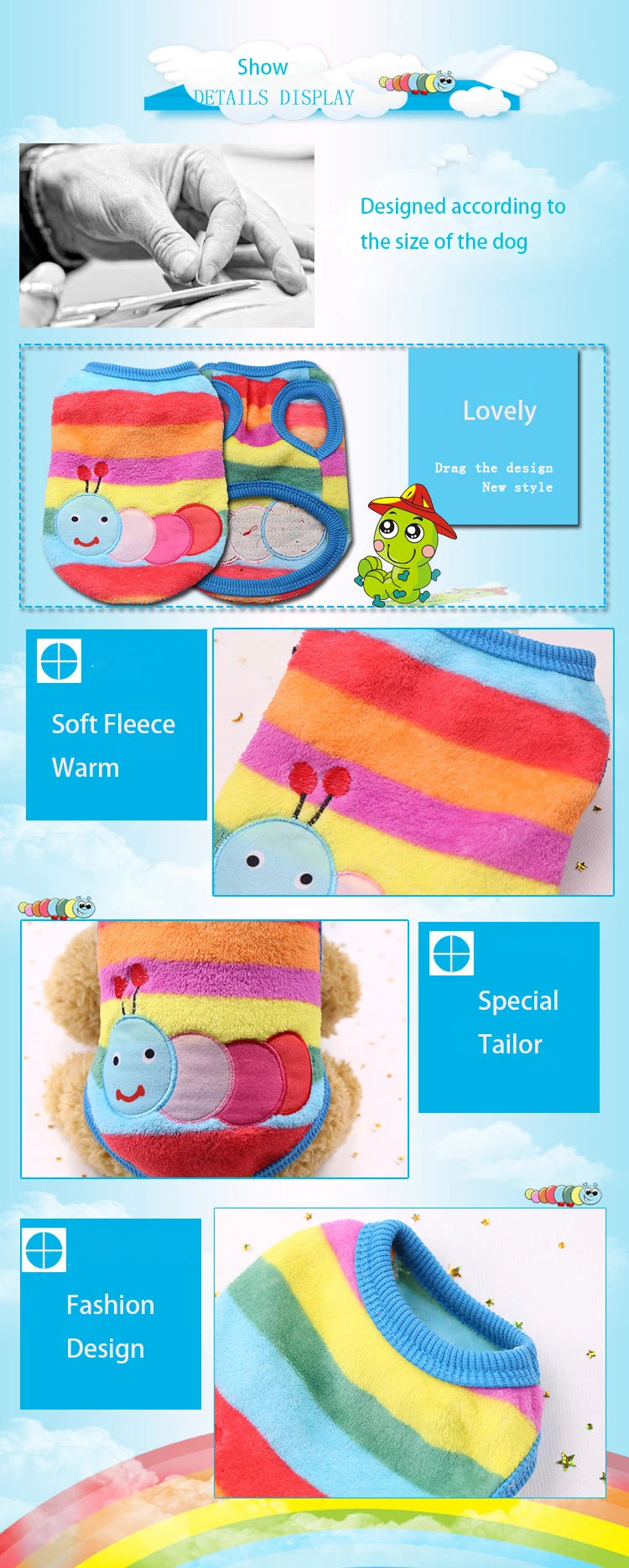Flannel Puffer Vest for Tiny Pets