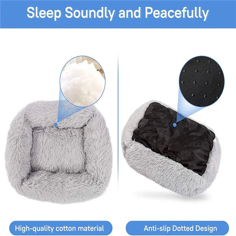 Square Long-Plush Dog Bed