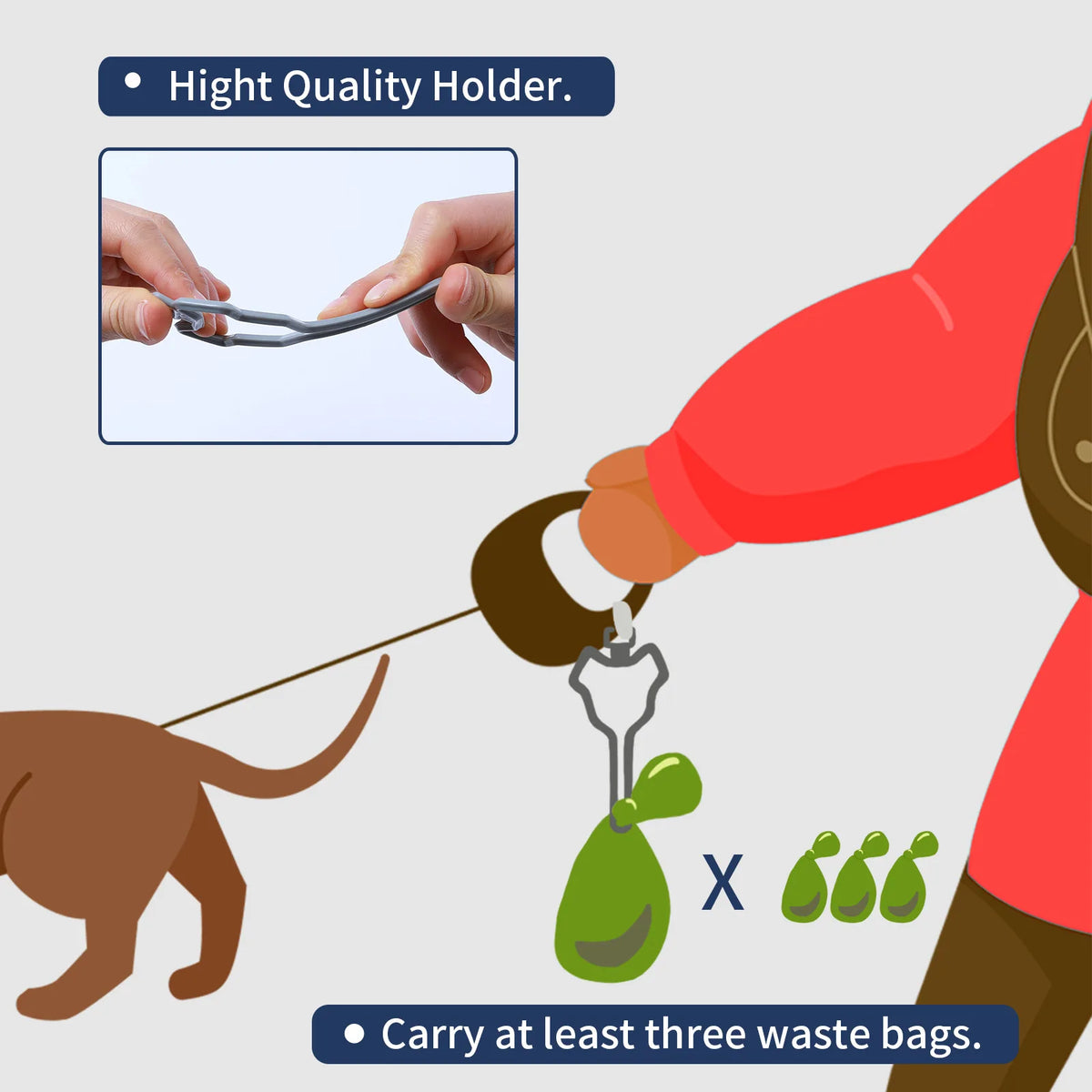Hands-Free Lead Poo Bag Holder