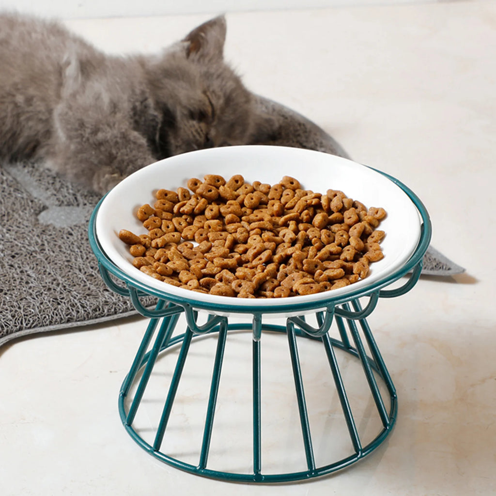 Raised Ceramic Cat Bowl