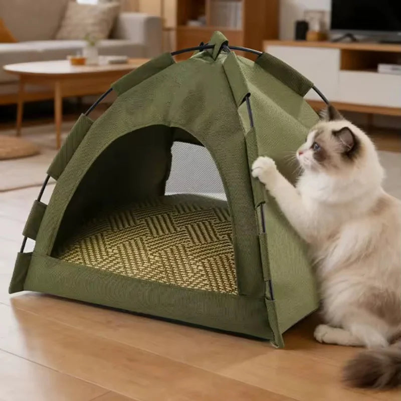 Foldable Semi-Enclosed Cat House