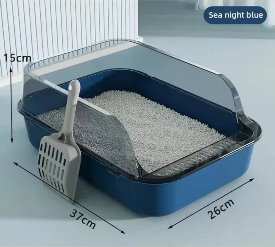 Semi-Enclosed Splash-Guard Litter Tray