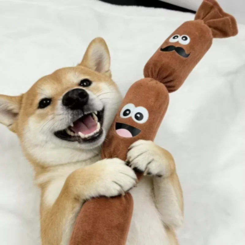 Squeaky Plush Sausage