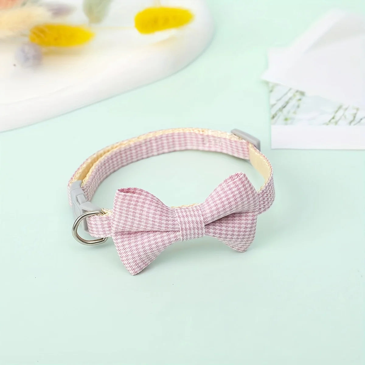 Plaid Bow-Tie Cat Collar