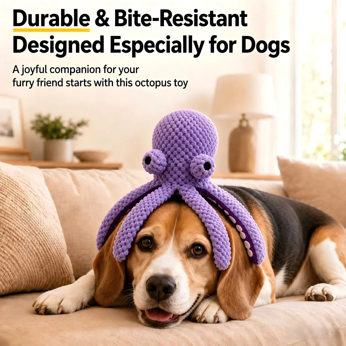 Soft Squeaky Octopus Plush