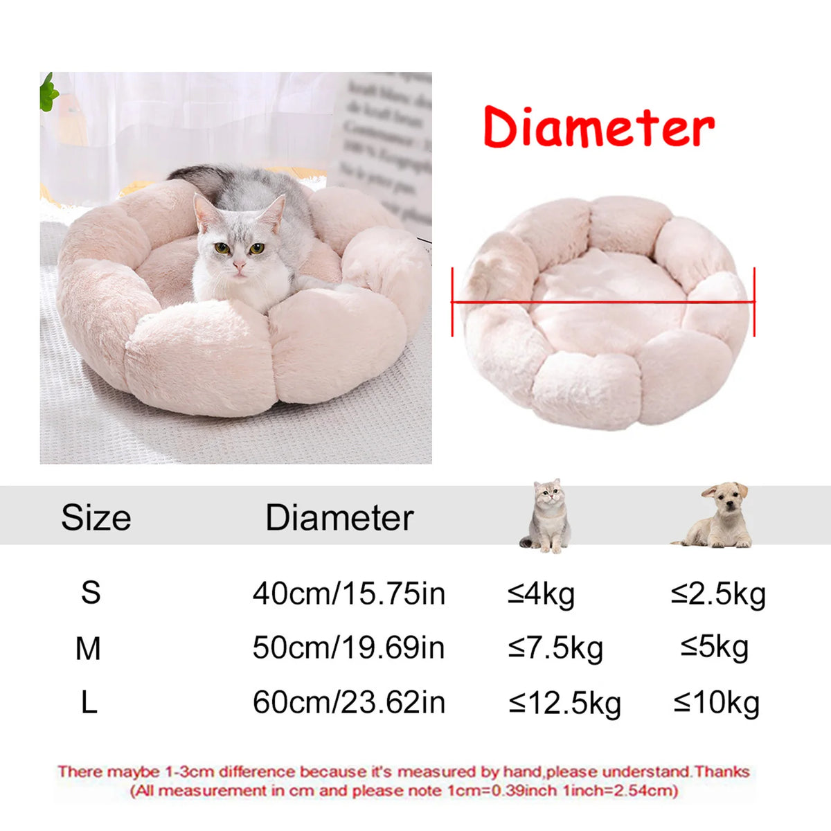 Round Plush Basket Bed