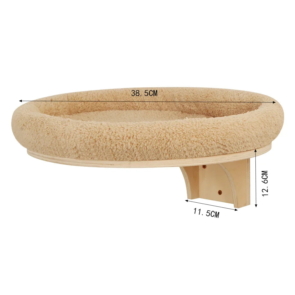 Wall-Mounted Wooden Cat Climbing Set