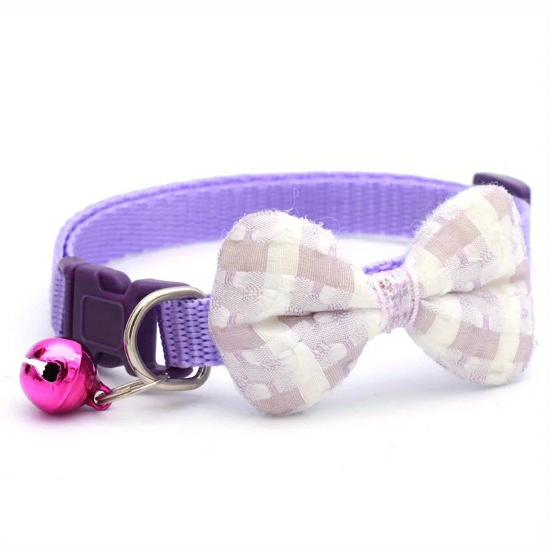Plaid Bow-Tie Cat Collar