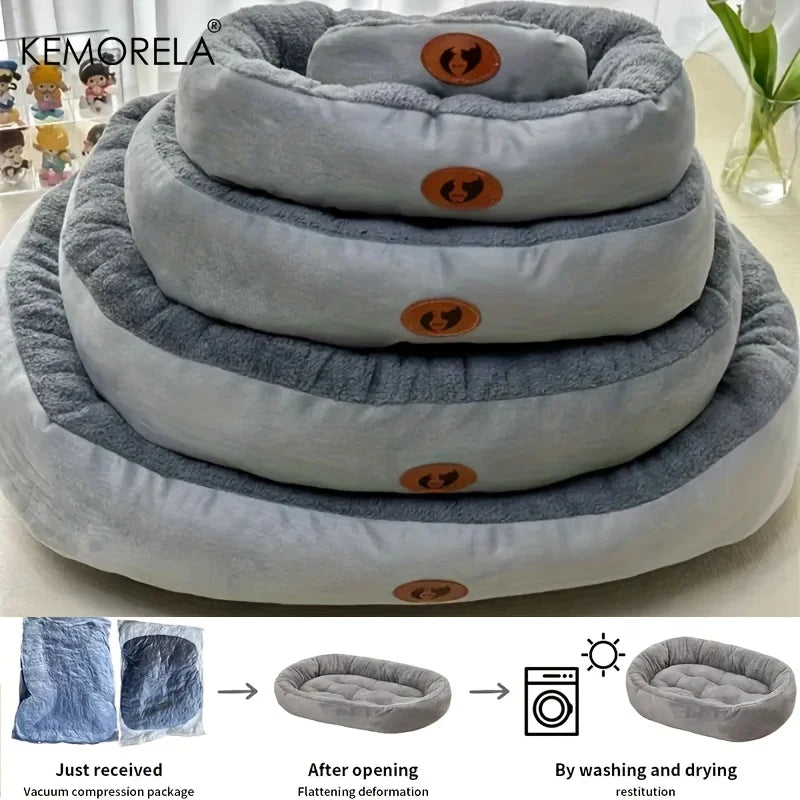 Plush Oval Cushion Bed