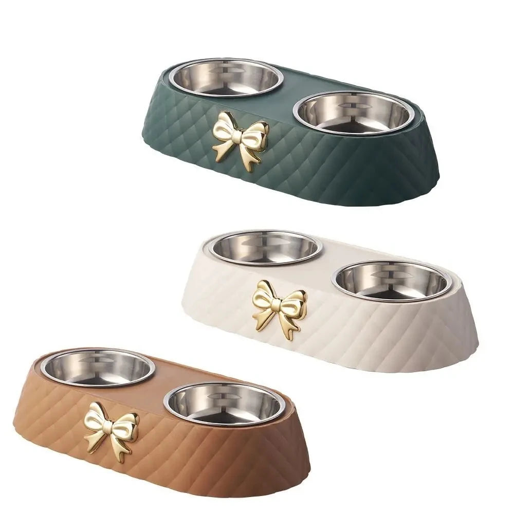 Bow-Tie Stainless Cat Bowl