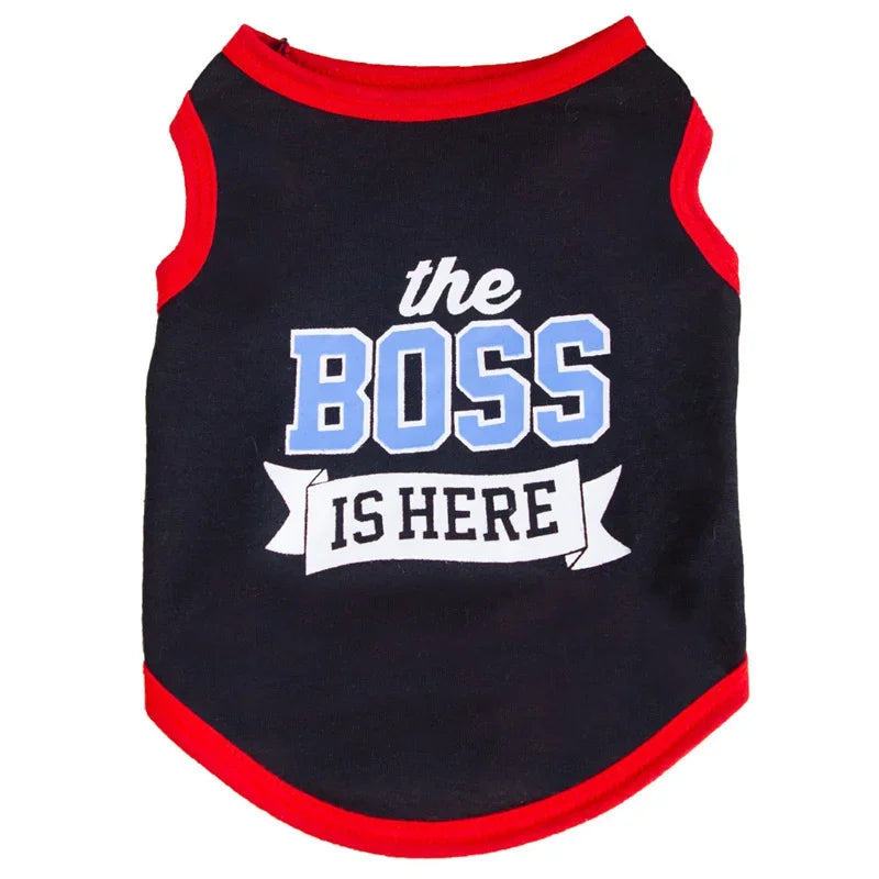 Cotton Slogan Dog Vest Tee