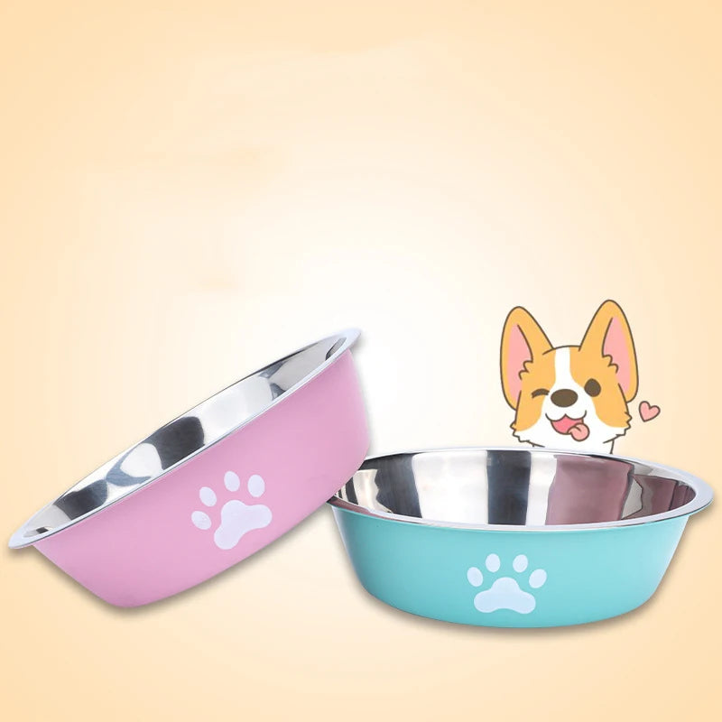 Non-Slip Stainless Paw Print Bowl