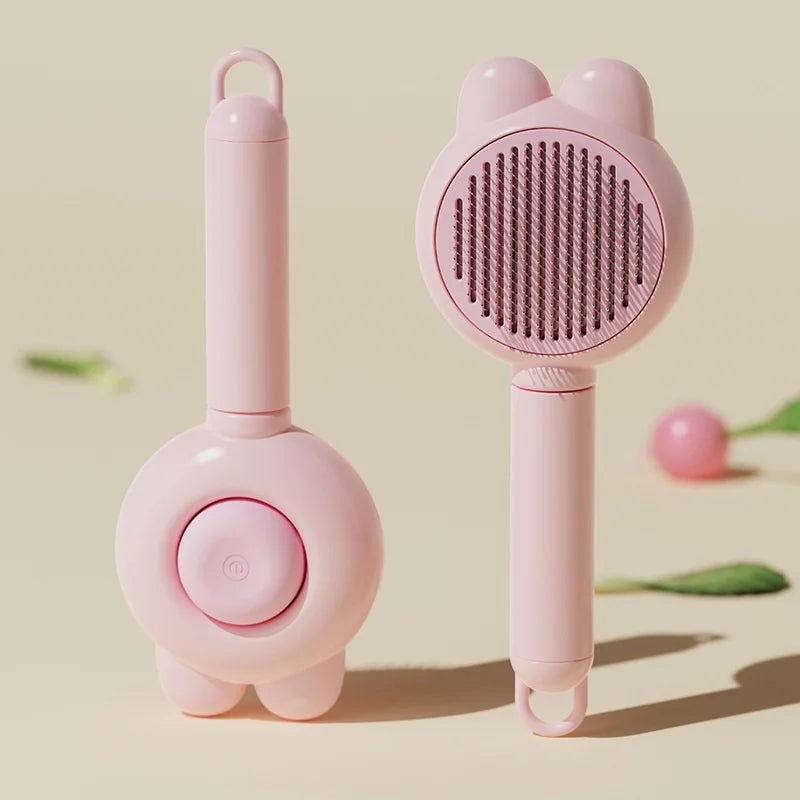 One-Button Self-Cleaning Comb