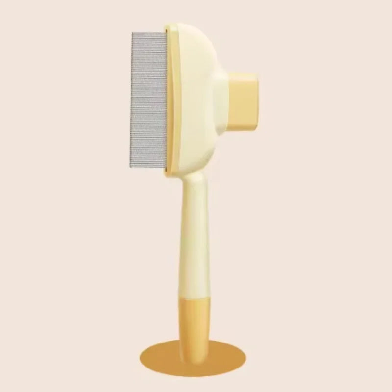 One-Button Self-Cleaning Comb
