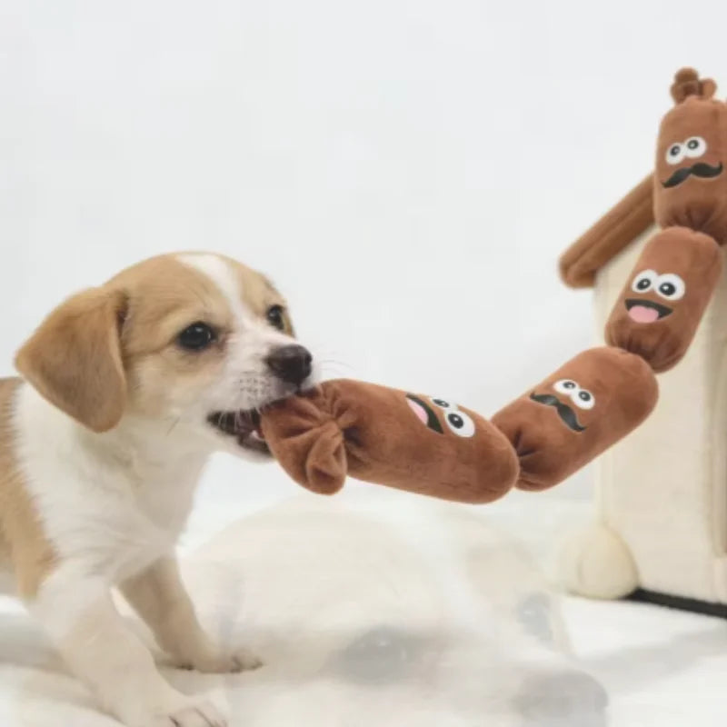Squeaky Plush Sausage