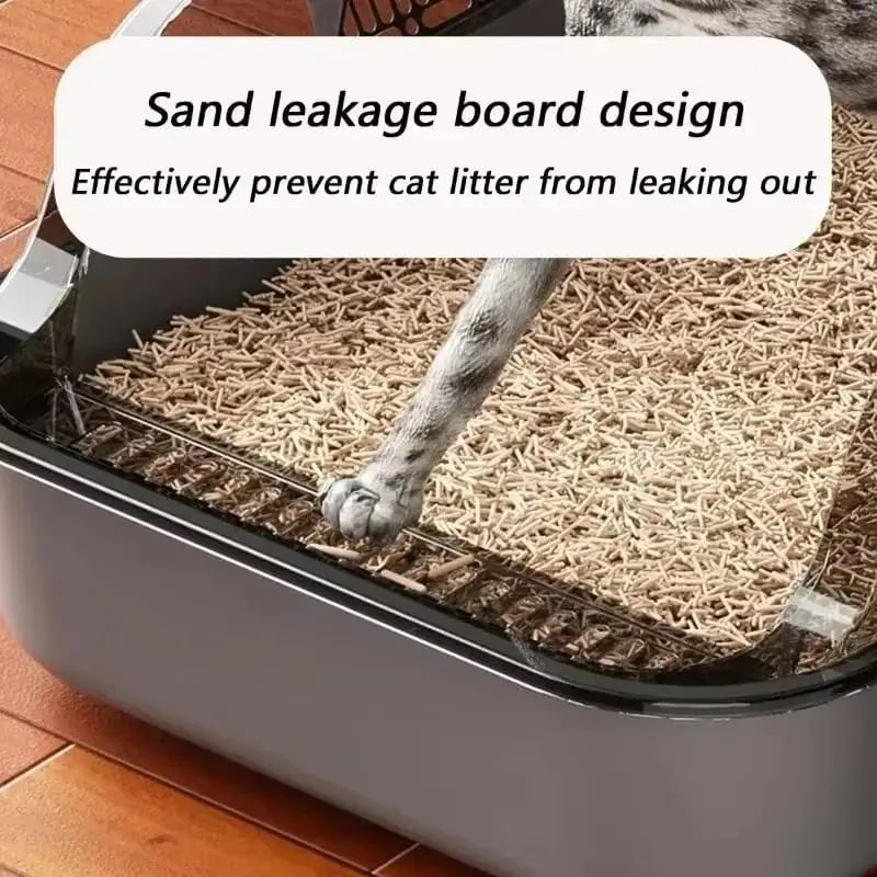 Semi-Enclosed Splash-Guard Litter Tray
