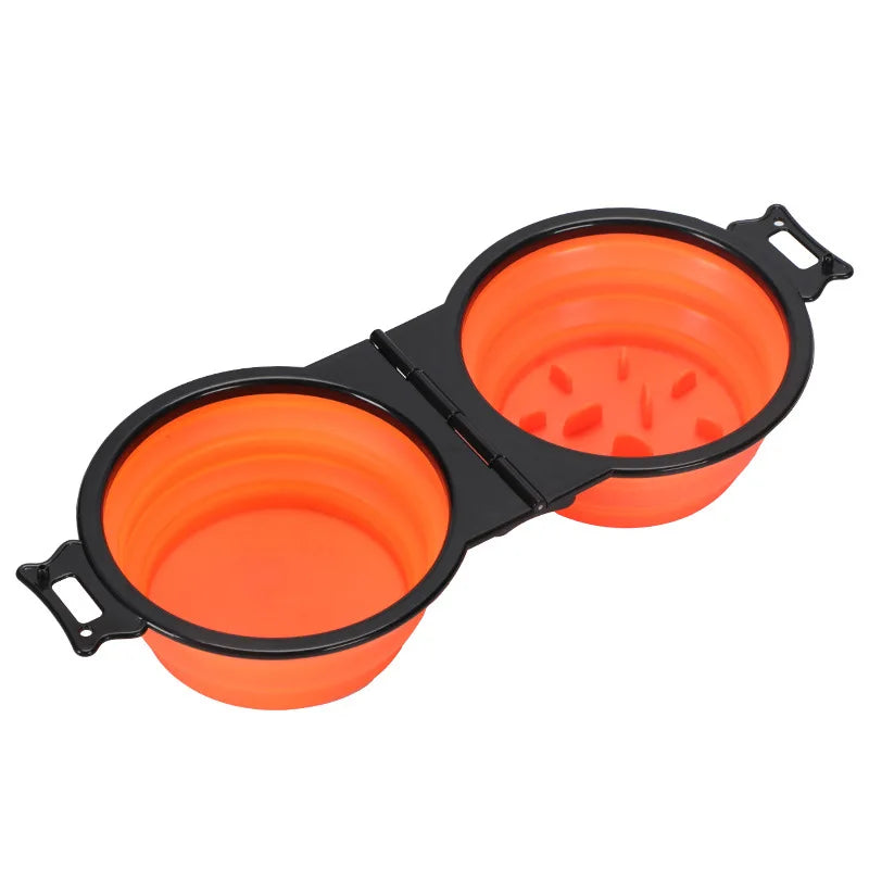 Foldable Double Travel Bowl