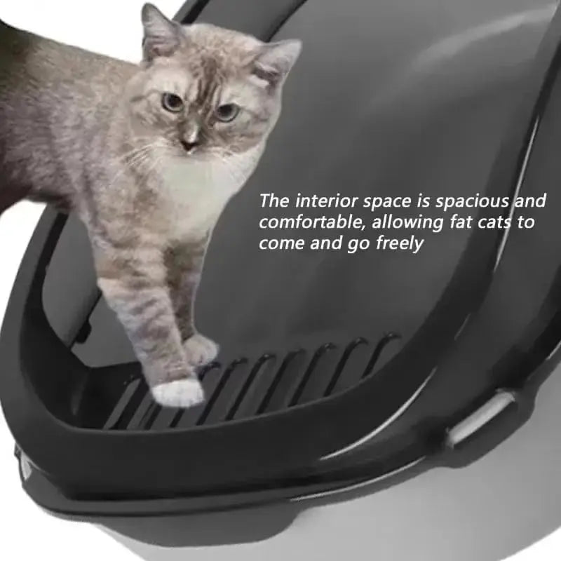 Semi-Enclosed Splash-Guard Litter Tray