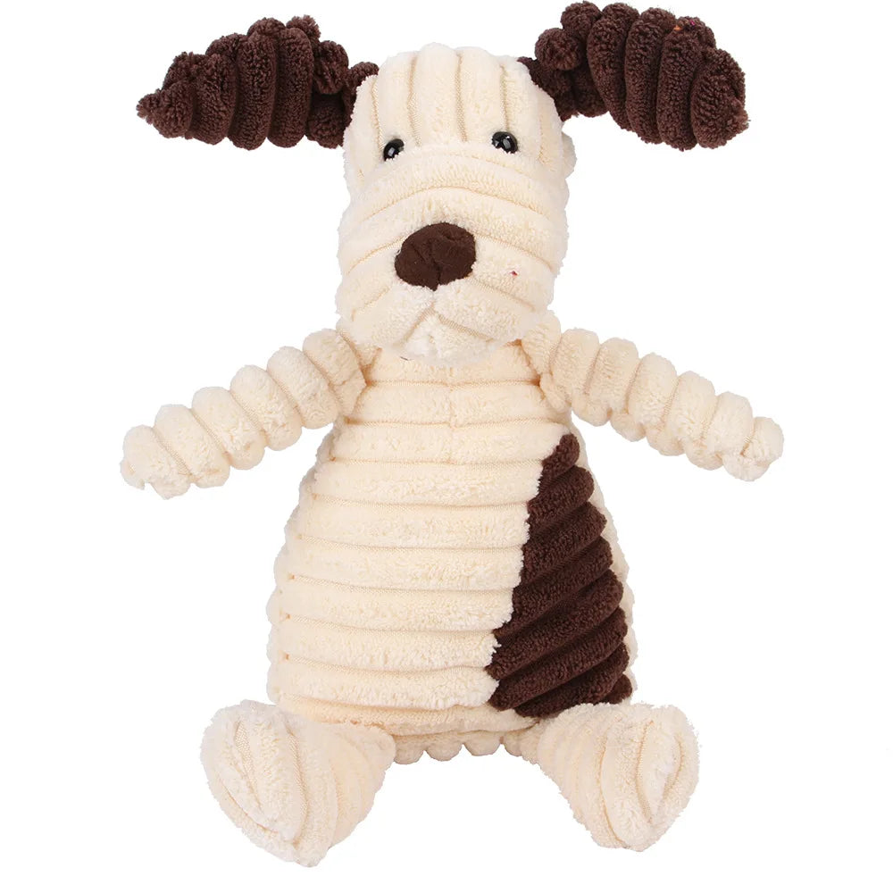 Corduroy Squeaky Animal Plush