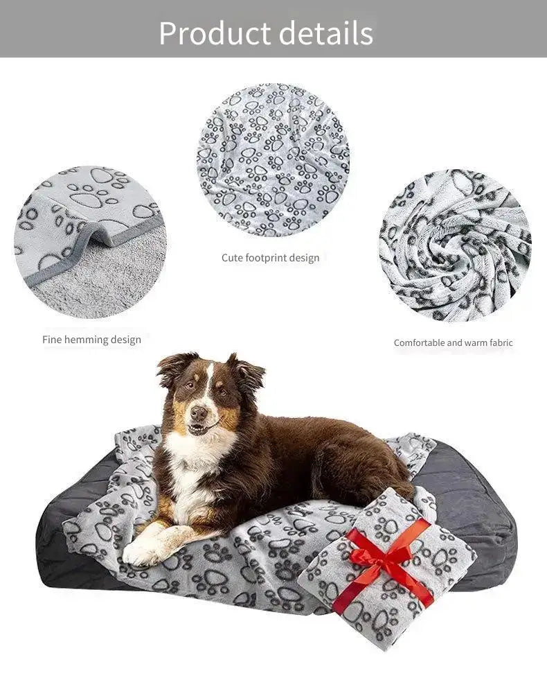 Fluffy Paw Print Blankets (Set of 2)