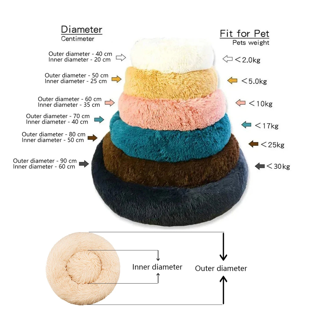 Plush Round Donut Bed (6 Sizes)