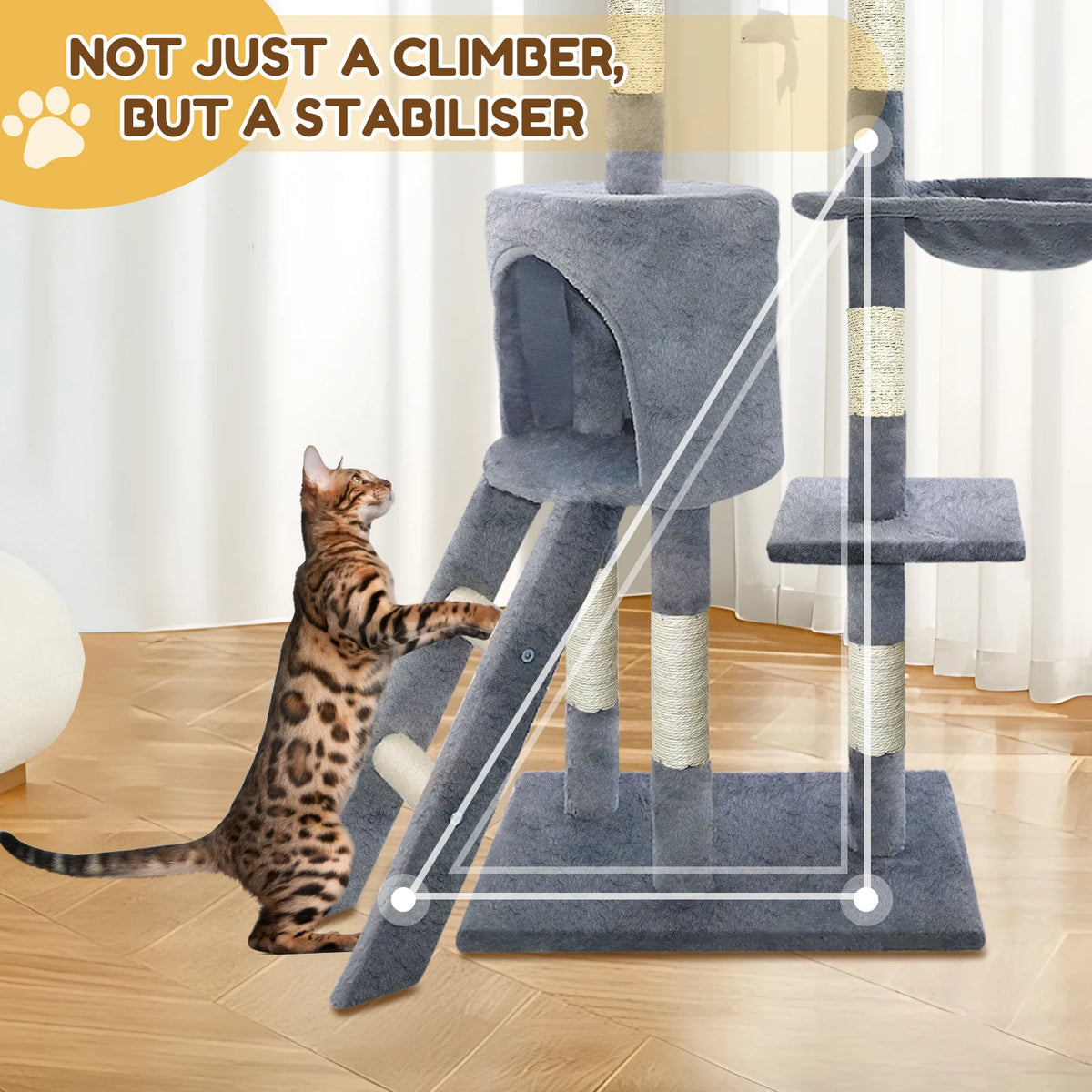 140cm Cat Tree with Condos