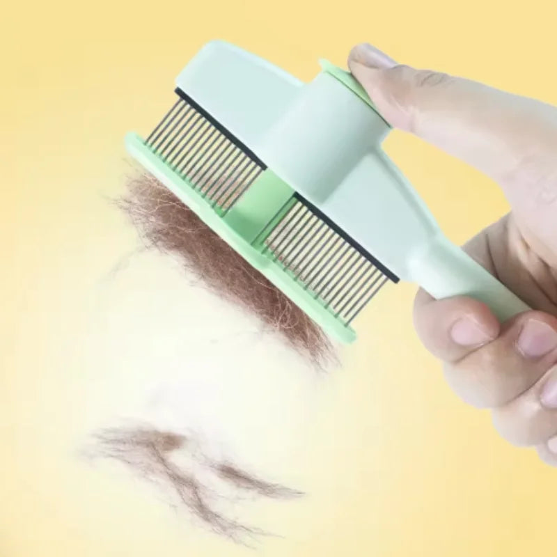 One-Button Self-Cleaning Comb