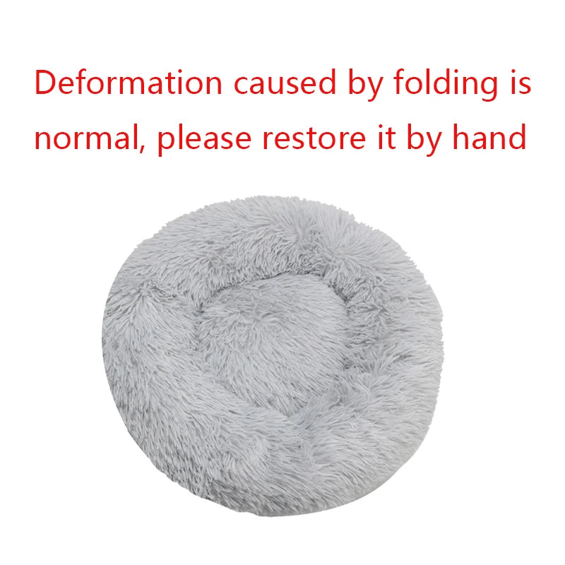 Round Plush Basket Bed