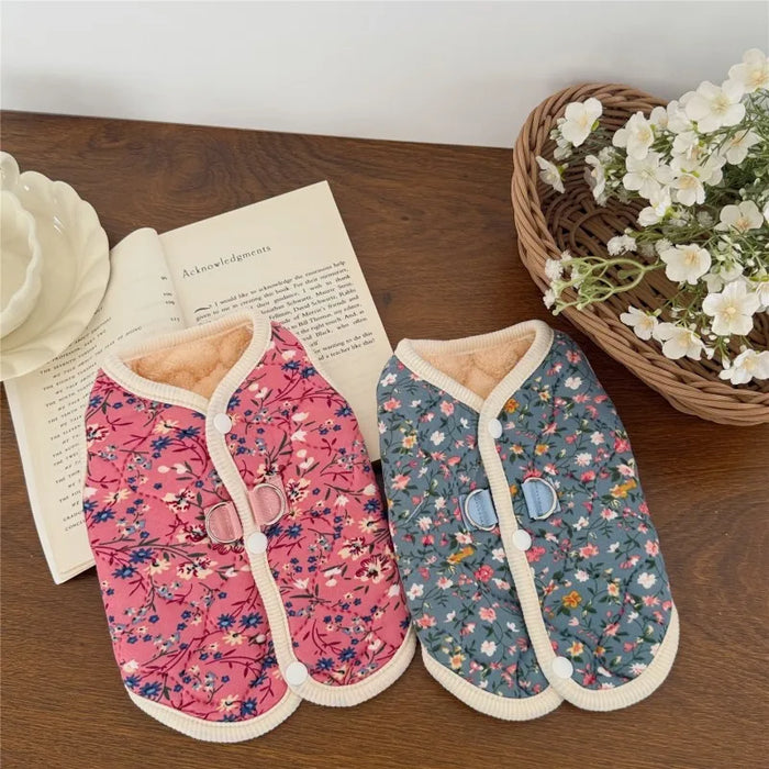 Floral Fleece Dog Overalls