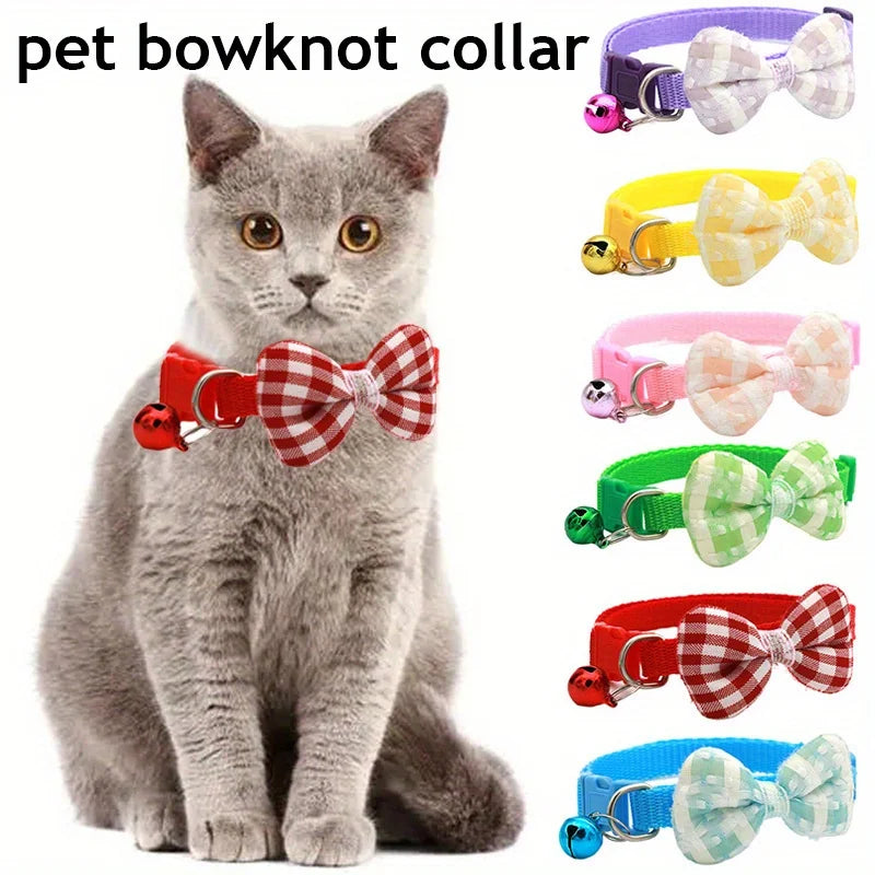 Plaid Bow-Tie Cat Collar
