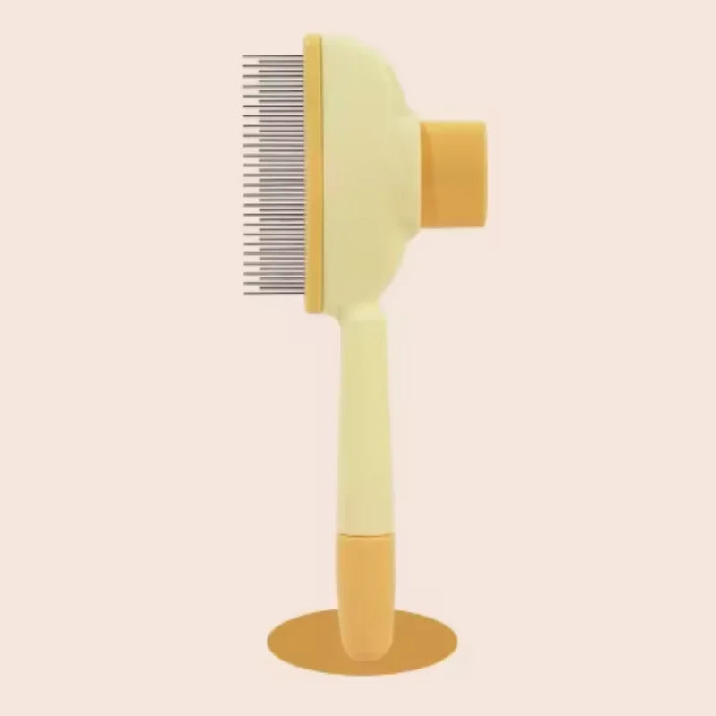 One-Button Self-Cleaning Comb