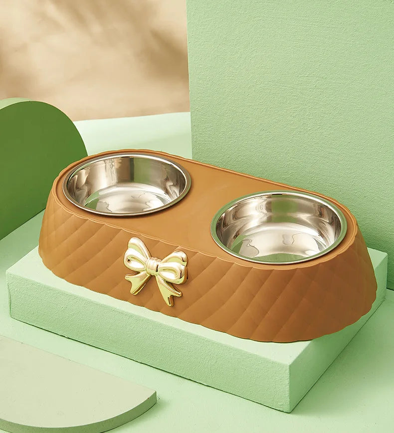 Bow-Tie Stainless Cat Bowl