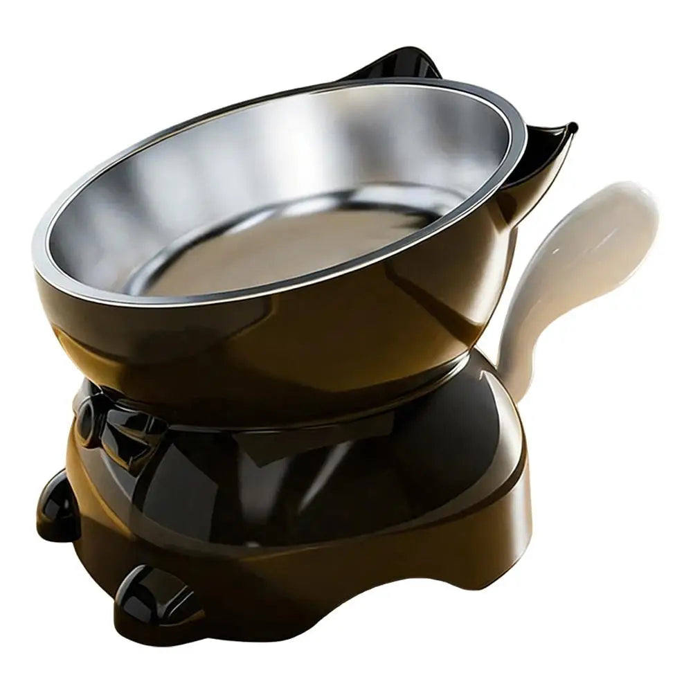 Raised Stainless Cat Bowl with Ears