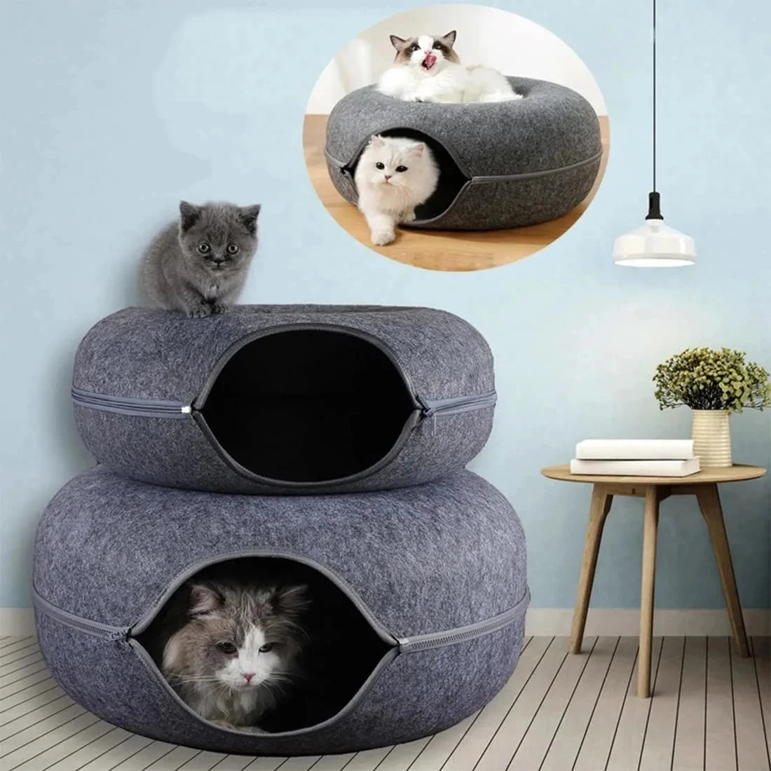 Felt Tunnel Nest for Kittens
