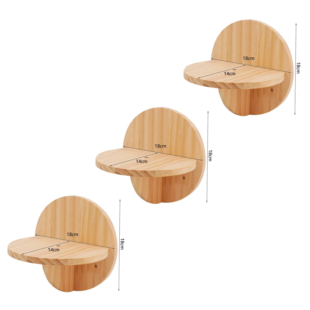 Solid Wood Cat Wall Steps
