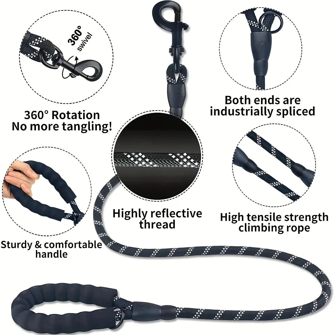 Reflective Padded-Handle Lead