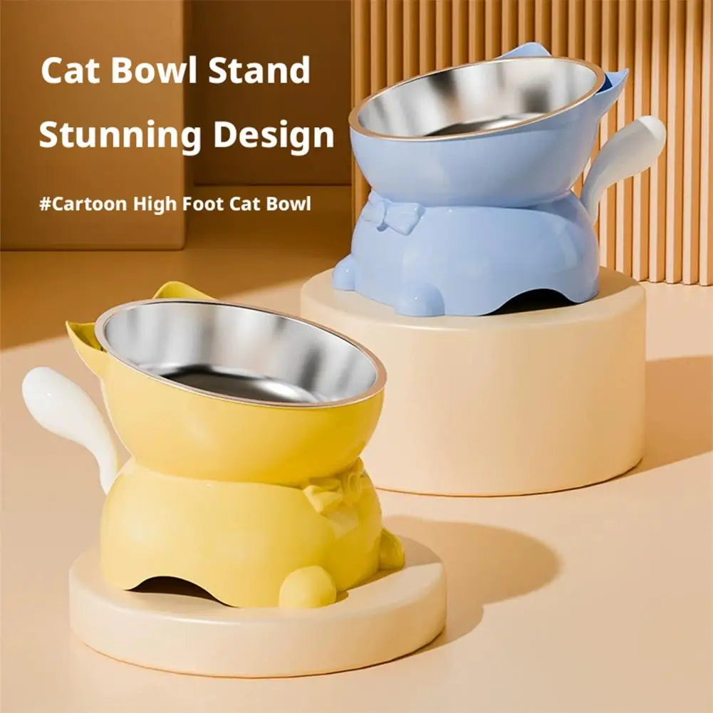 Raised Stainless Cat Bowl with Ears