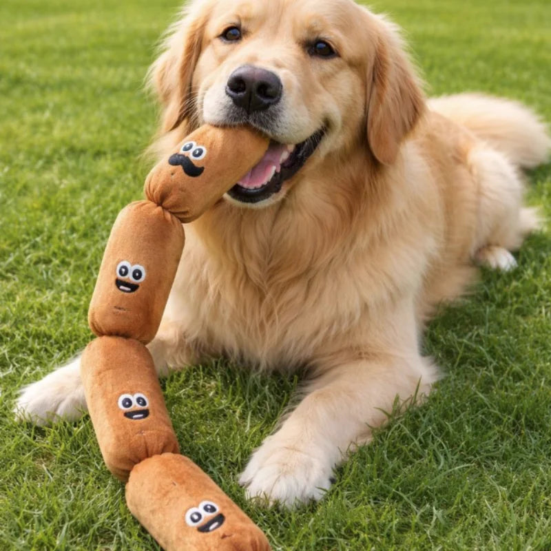 Squeaky Plush Sausage