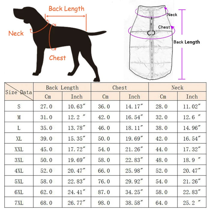 Padded Winter Vest for Large Dogs