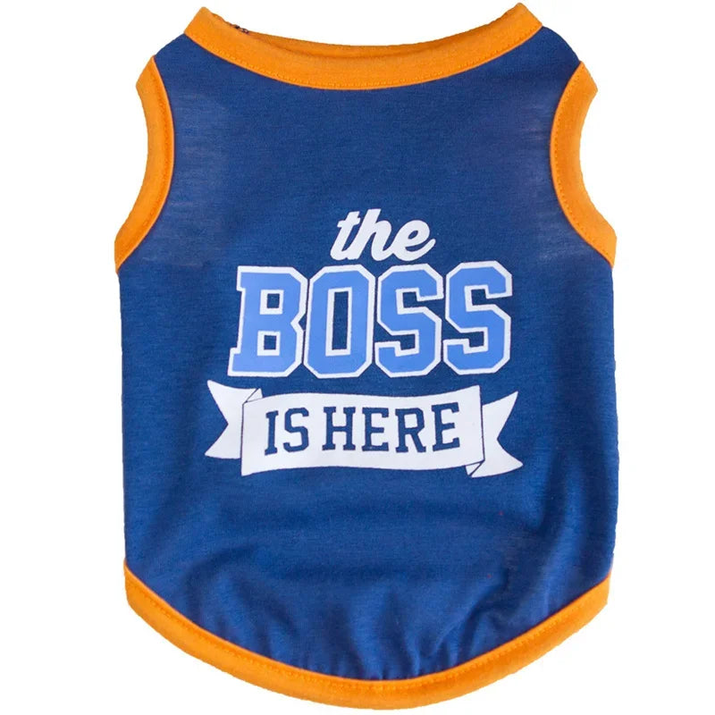 Cotton Slogan Dog Vest Tee