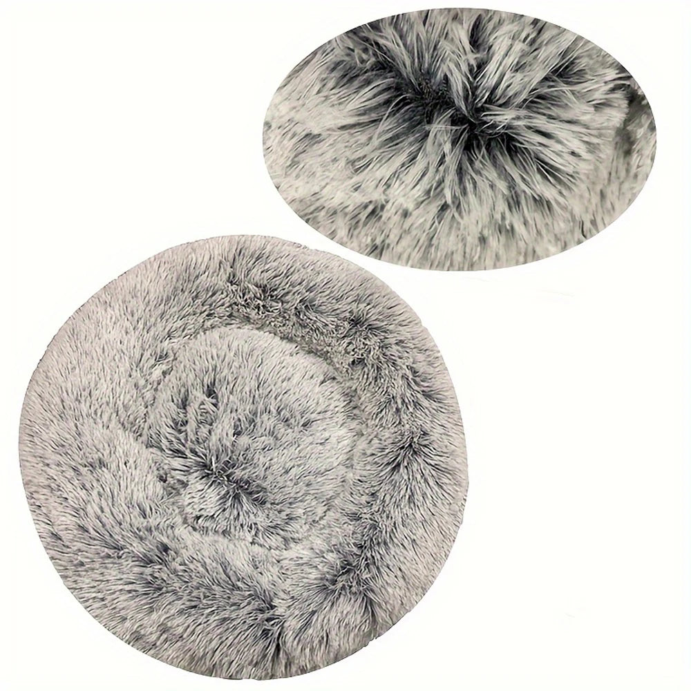 Round Plush Basket Bed