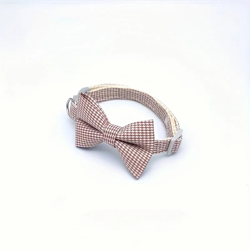 Plaid Bow-Tie Cat Collar