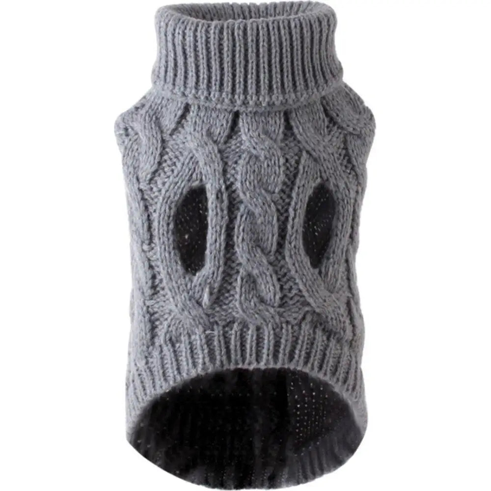 Turtleneck Cable-Knit Dog Jumper