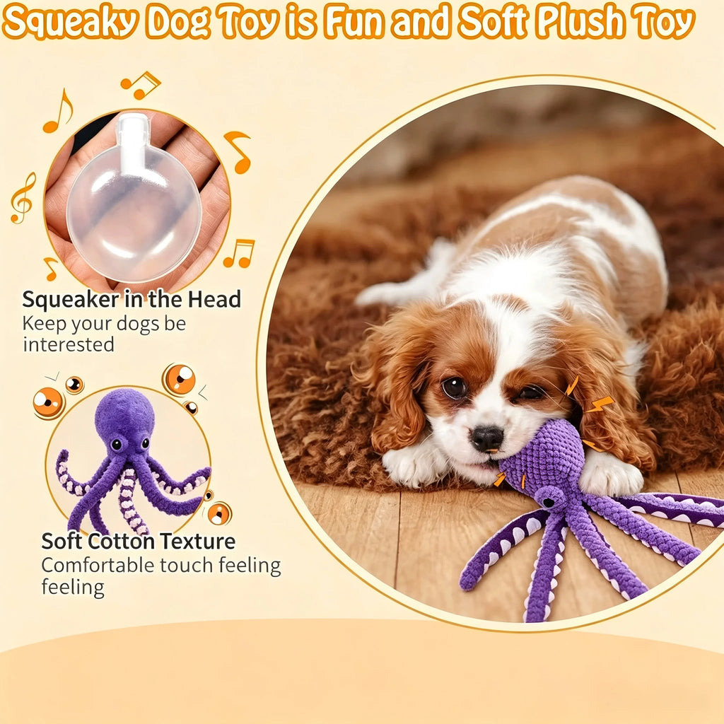 Soft Squeaky Octopus Plush