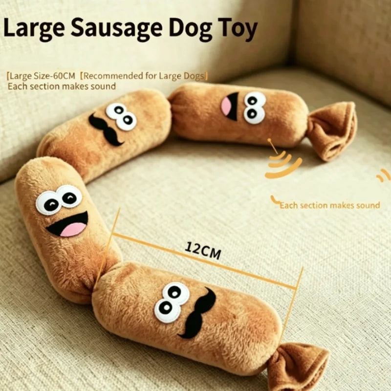 Squeaky Plush Sausage