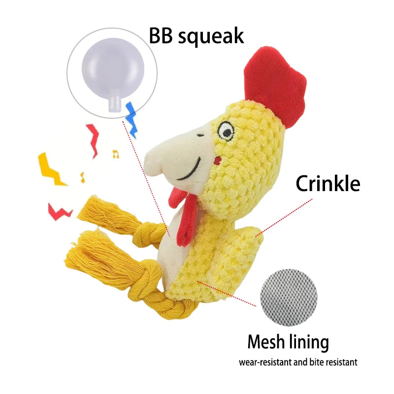 Squeaky Plush Bone Toy