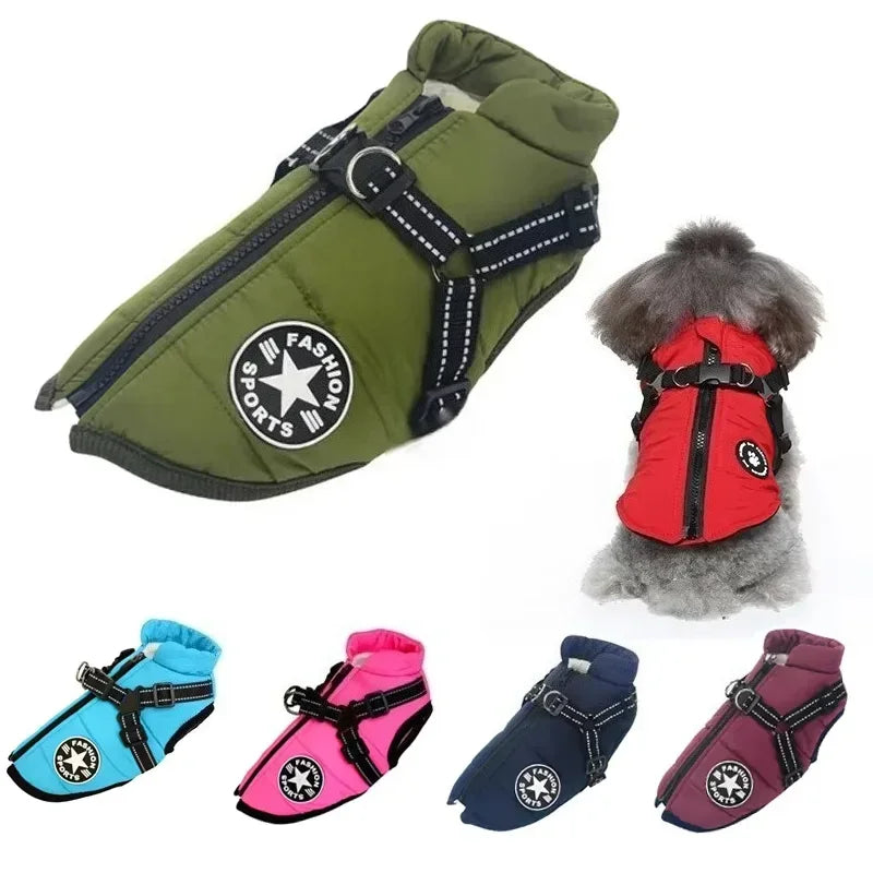 Large Dog Waterproof Harness Coat