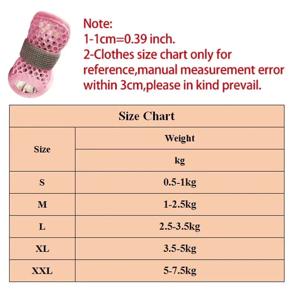 Cooling Mesh Dog Sandals (Set of 4)