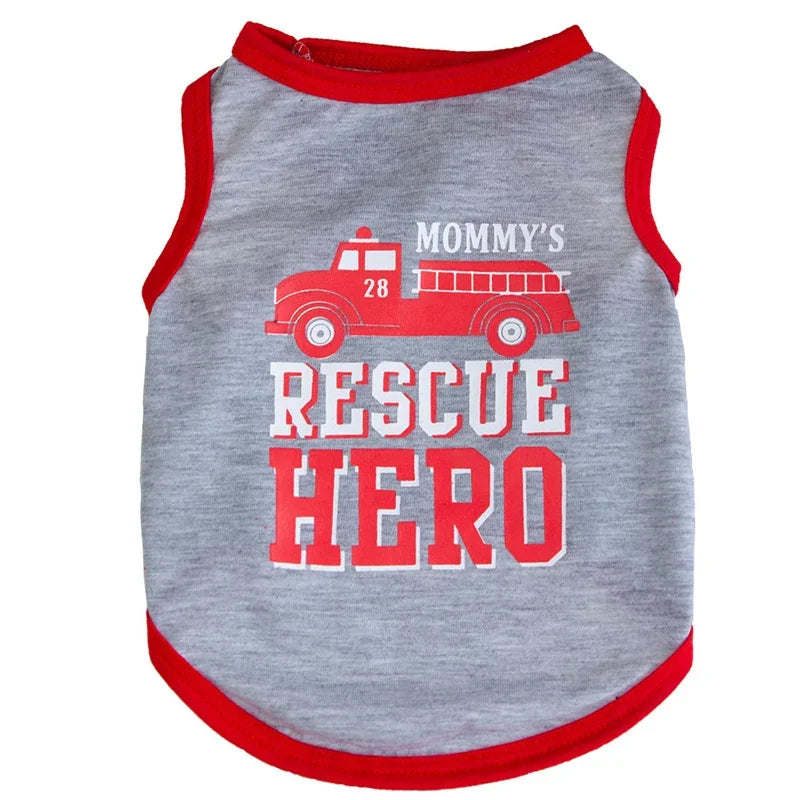 Cotton Slogan Dog Vest Tee